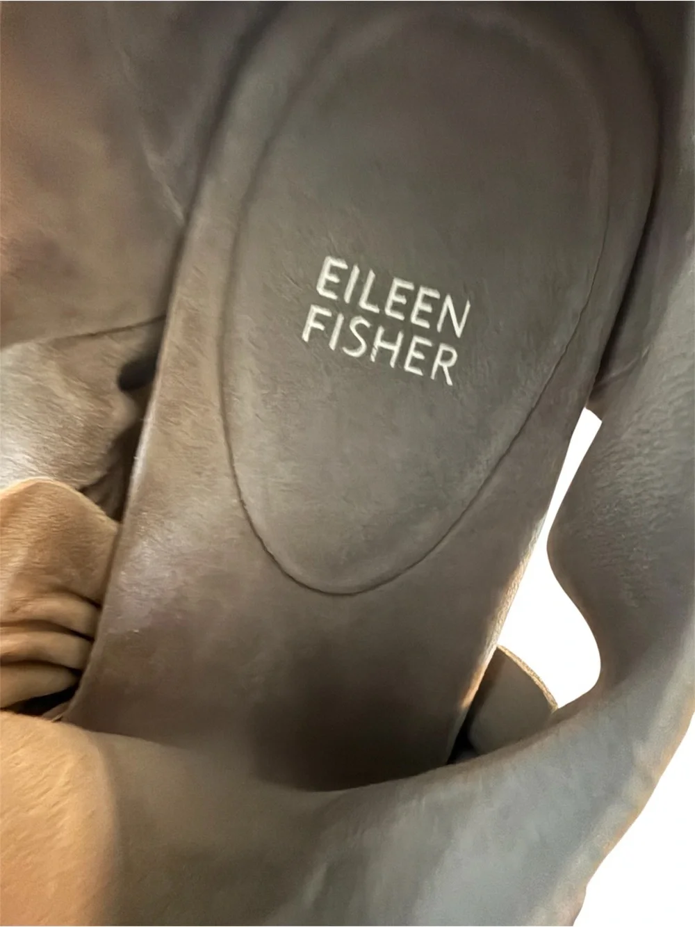 Eileen Fisher Wedge Sandal in gray Suede - Women 9M
